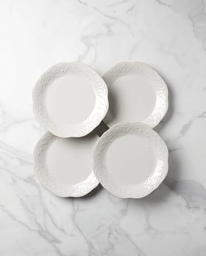 Lenox French Perle White Dinner Plate Set, 4-Piece