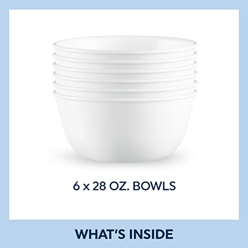 Corelle Vitrelle Winter Frost White 28-oz Soup/Cereal Bowls Set of 6