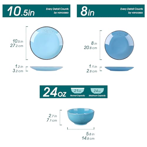 Vancasso Navia Multi-Blue Stoneware Dinnerware Set for 4