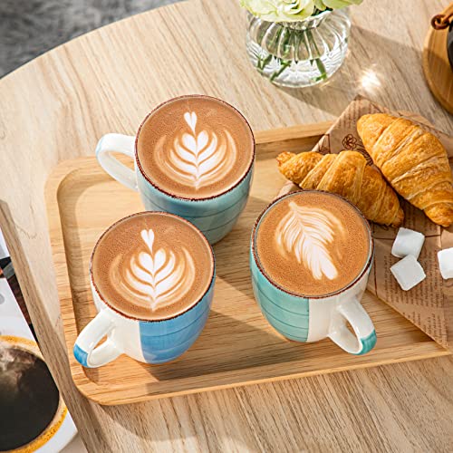 Vancasso Bonita 12 Oz Ceramic Coffee Mugs Set of 6 for Cappuccino, Latte, Tea, Cocoa