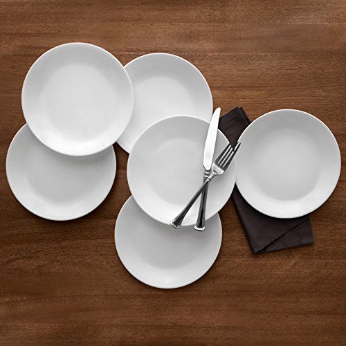 Corelle Vitrelle 6-Piece Salad Plate Set, Winter Frost White